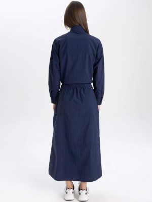 Midnight Navy Architectural Parachute Maxi Skirt