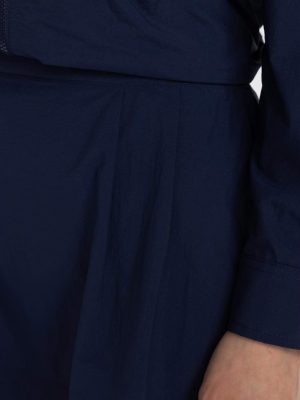 Midnight Navy Architectural Parachute Maxi Skirt