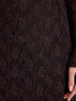 Chestnut Terra A-Cut Lace Knitted Skirt