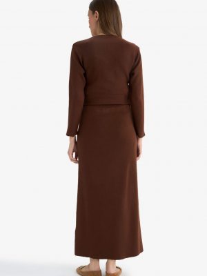 Sepia Sands Pencil Maxi Knit Skirt