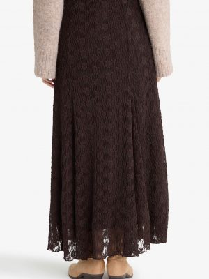 Chestnut Terra A-Line Lace Maxi Skirt