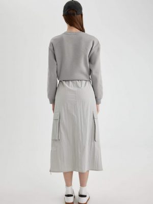 Slate Parachute A-Line Maxi Skirt