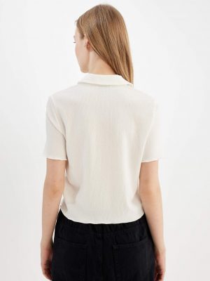 Pristine Ivory Wrinkled Aesthetic Shirt