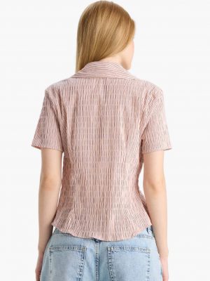 Blush Petal Fitted Textured Shirt