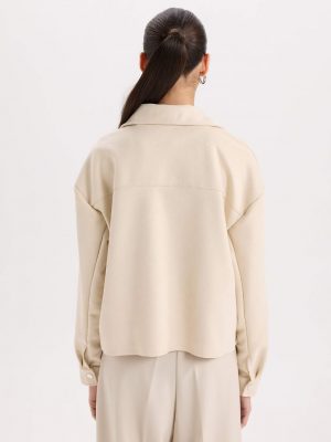 Desert Sand Suede Crop Jacket Shirt