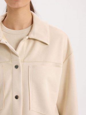 Desert Sand Suede Crop Jacket Shirt