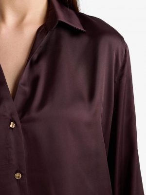 Sepia Satin Architectural Shirt