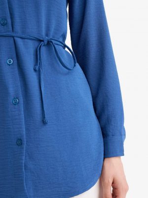 Midnight Indigo Collared Shirt Tunic