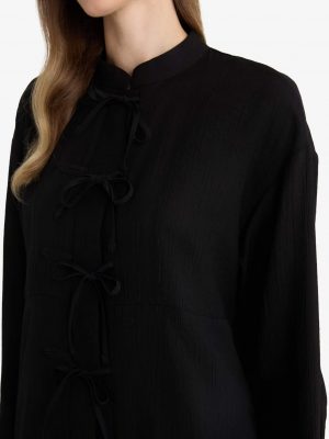 Midnight Onyx Crinkle Texture Tunic