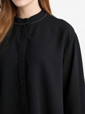 Midnight Onyx Crepe Relaxed Tunic