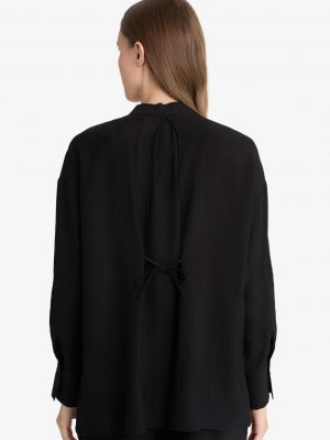 Midnight Onyx Crinkle Texture Tunic