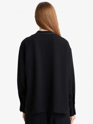 Midnight Onyx Crepe Relaxed Tunic