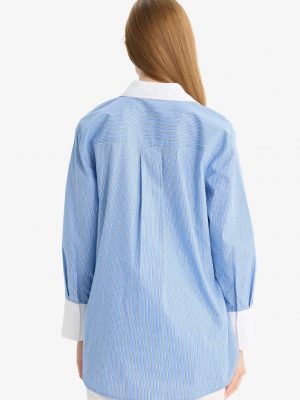 Azure Horizon Relaxed Poplin Tunic